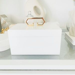 Large White/Gold Accent Box